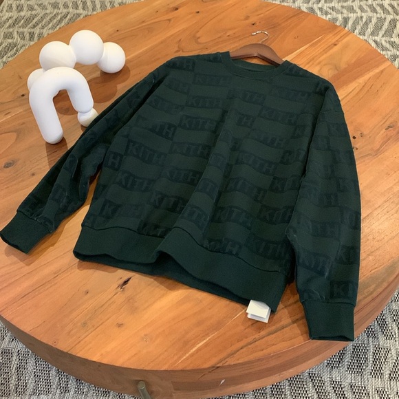 Kith Other - 💚 New Mens Kith Sweat shirt size small Flocked Monogram Nelson Crewneck